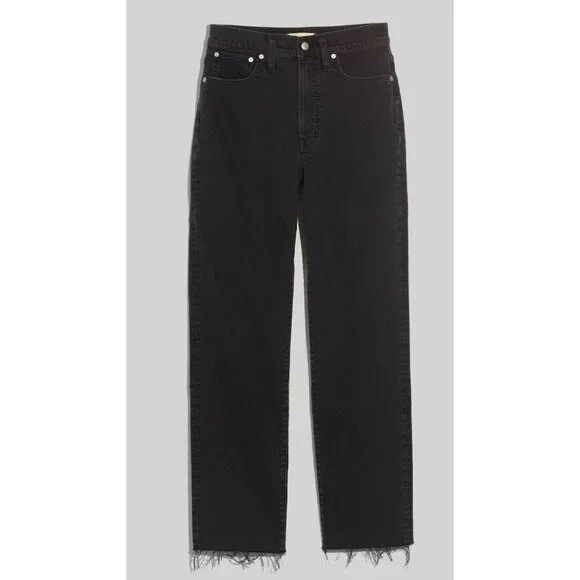 Madewell Perfect Vintage Straight Jeans Womens 28 Black High Rise Classic Casual - Picture 2 of 15
